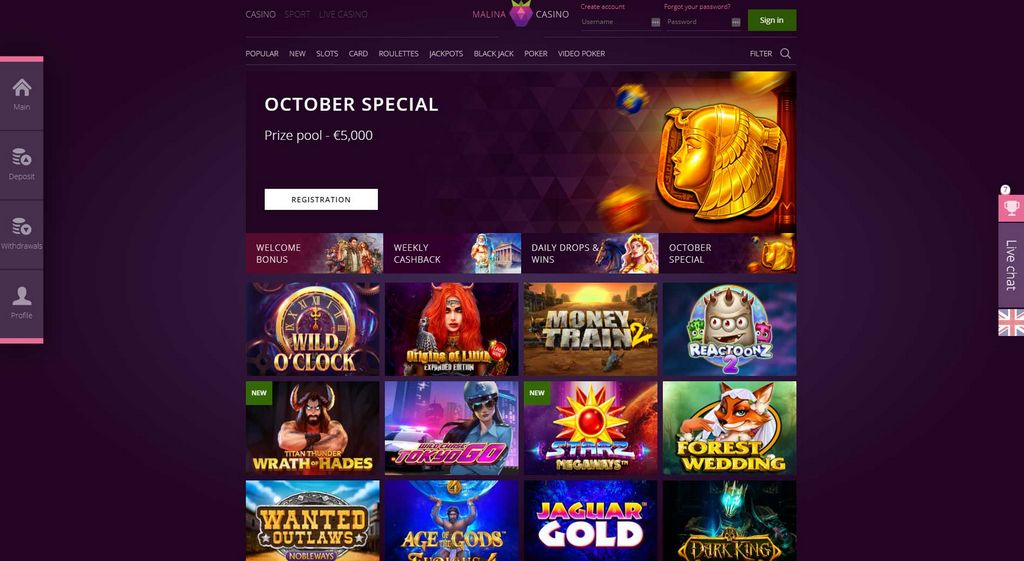 Malina Gambling Enterprise -arviointi (2026) - Ainutlaatuinen tervetuliaisbonus